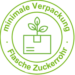 Philosophie von Alveroa: minimale Verpackung & Flasche Zuckerrohr